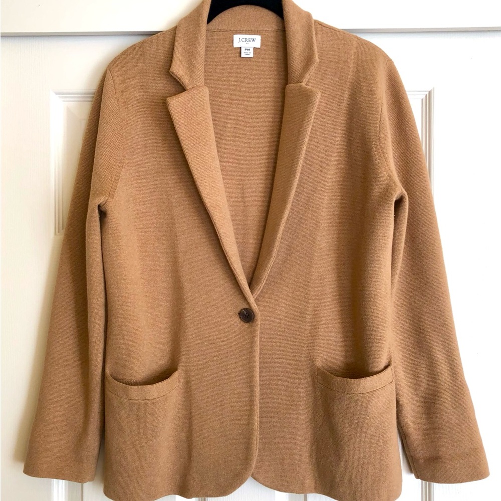 J. Crew Schoolboy Sweater Blazer in Acorn Tan - size PM